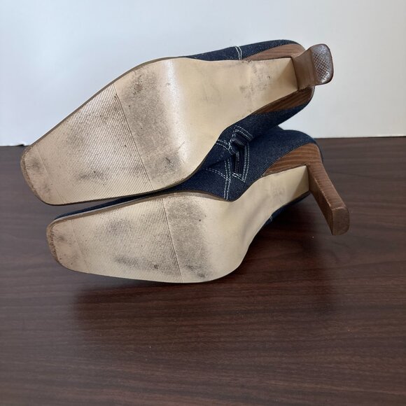 Paprika Women's Denim Ankle Boots Square toe and Wood-grained heels Size 7.5 - Picture 7 of 7